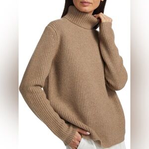 Jenni kayne cashmere turtleneck sweater medium tan